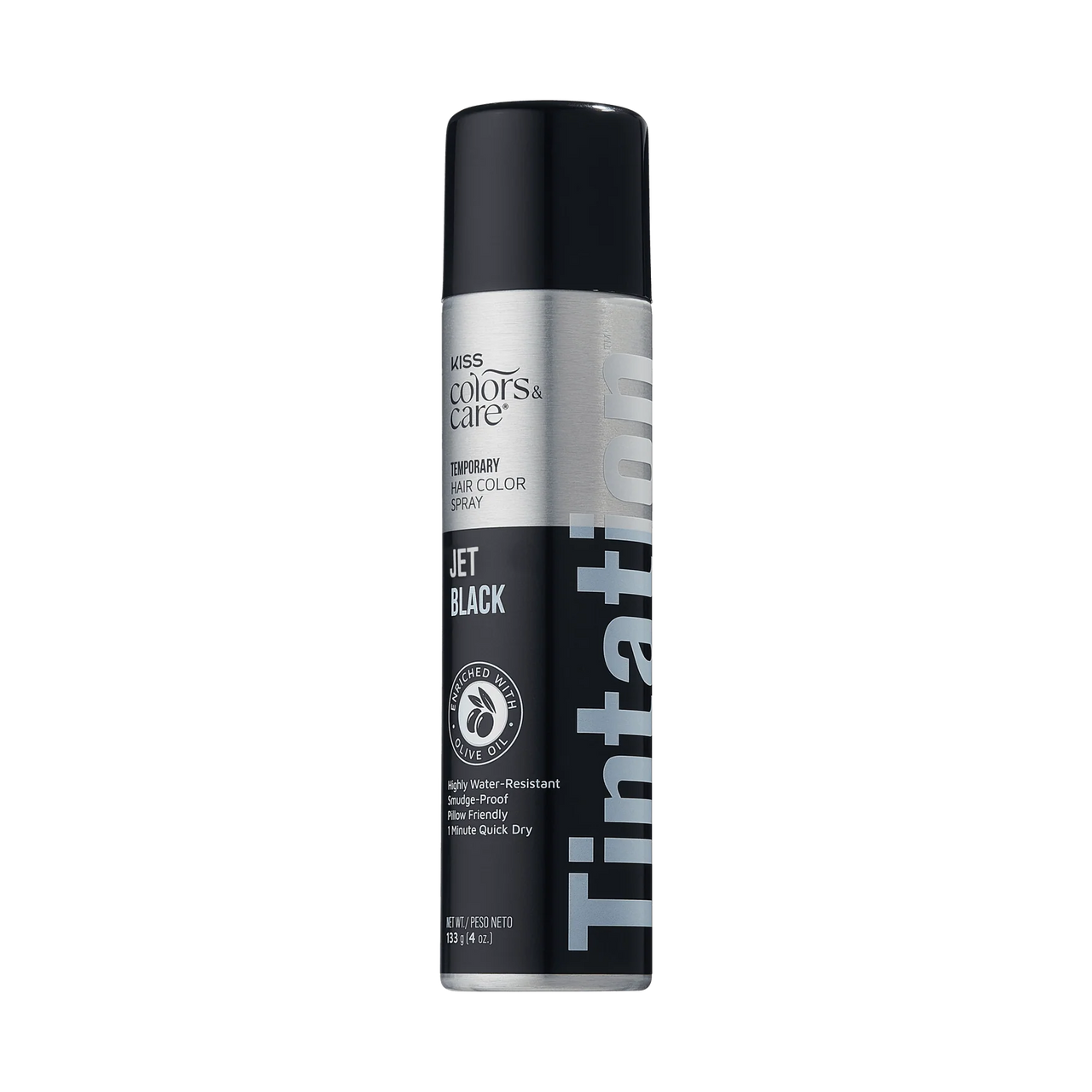 Kiss Colors & Care Tintation Temporary Hair Color Spray Jet Black 4.6 Oz - ANNS BEAUTY SUPPLY