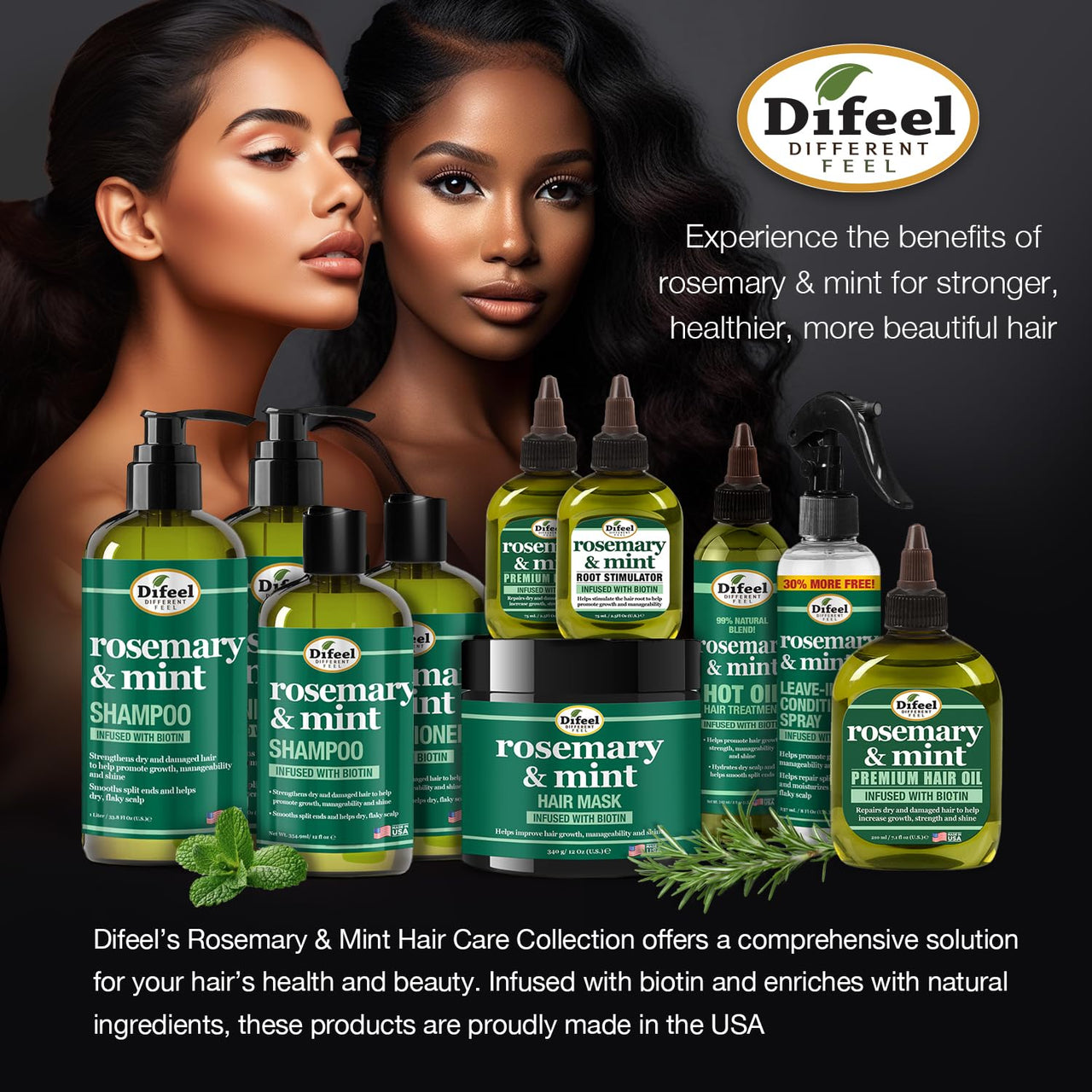 Difeel Rosemary & Mint Strengthening Shampoo 12oz - ANNS BEAUTY SUPPLY