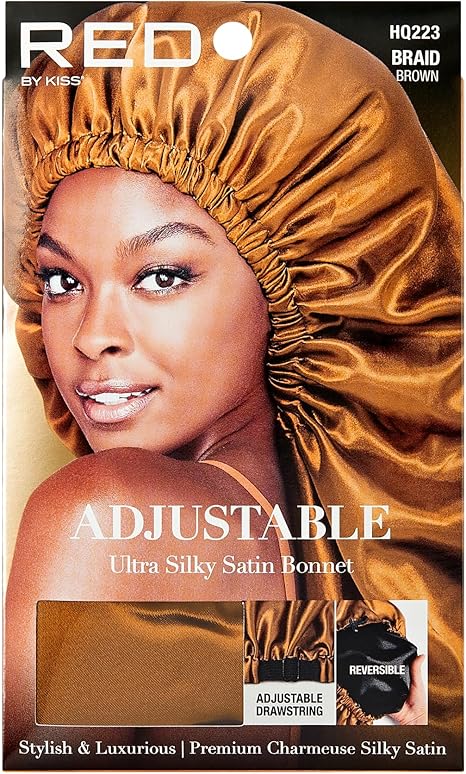 RED by Kiss Adjustable Ultra Silky Satin Bonnet Braid Brown (HQ223)