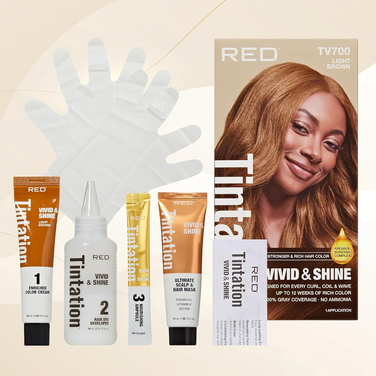 Red Tintation Vivid & Shine Hair Color Light Brown TV700 - ANNS BEAUTY SUPPLY