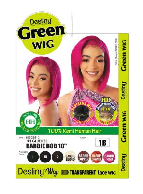 Destiny Green Wig Barbie Bob 10" HD Transparent Lace Human Hair Wig