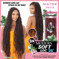Mayde Beauty Braid 3X Modern Soft Loc 28 Crochet Locs Natural Texture