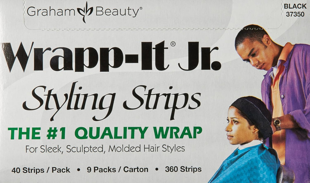 Graham Beauty Wrapp-It Jr. Styling Strips (Black, 37350) 40 Strips