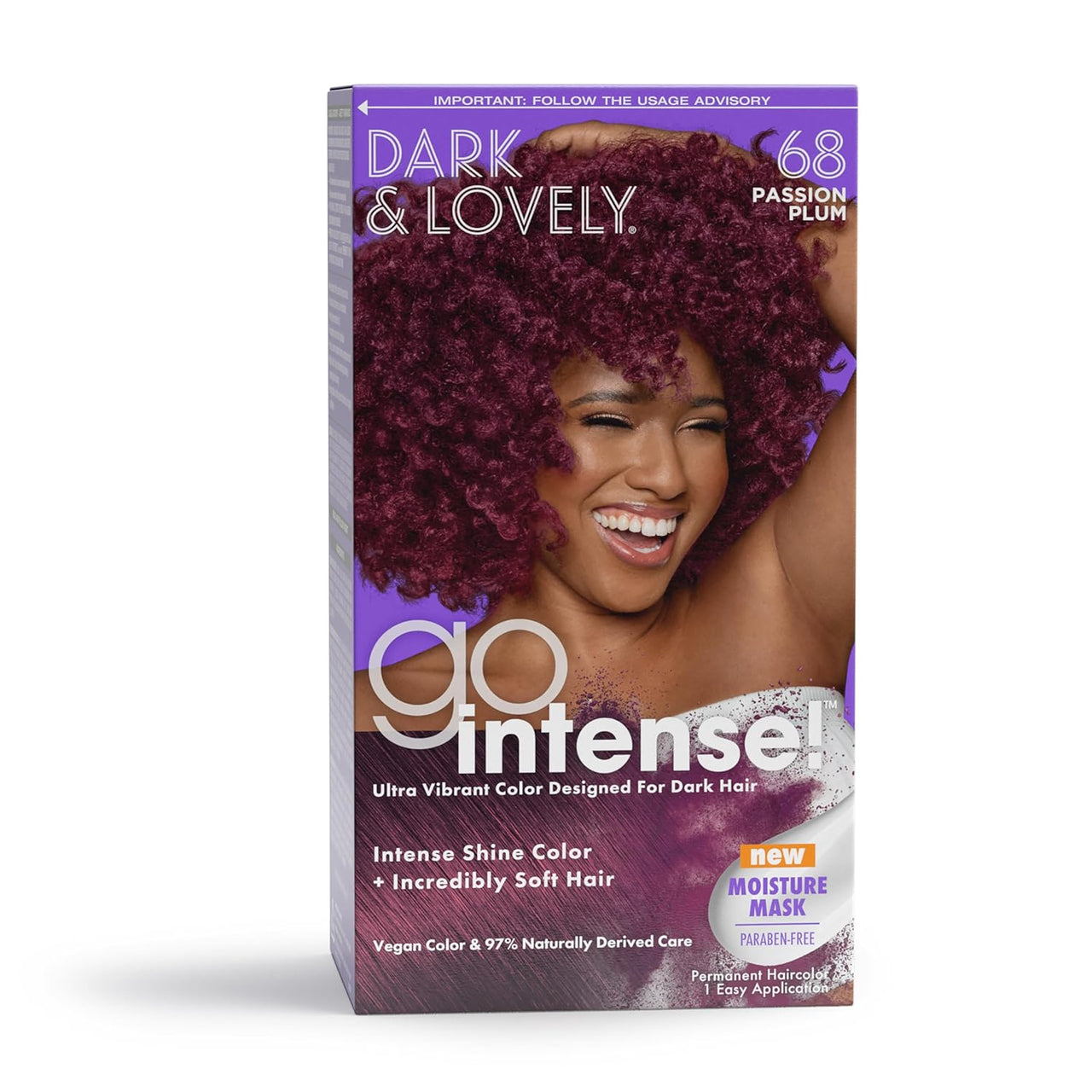 Dark & Lovely Go Intense! Permanent Haircolor – 68 Passion Plum