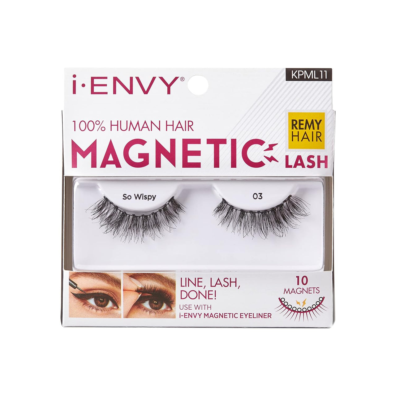 i-Envy 100% Human Hair Magnetic Lash So Wispy 03 – KPML11 Magnet Remy Hair Reusable Lashes