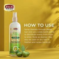 African Pride Olive Miracle Anti-Breakage Moisture Restore Curl Refresher 12 Fl. Oz. / 355 mL - ANNS BEAUTY SUPPLY