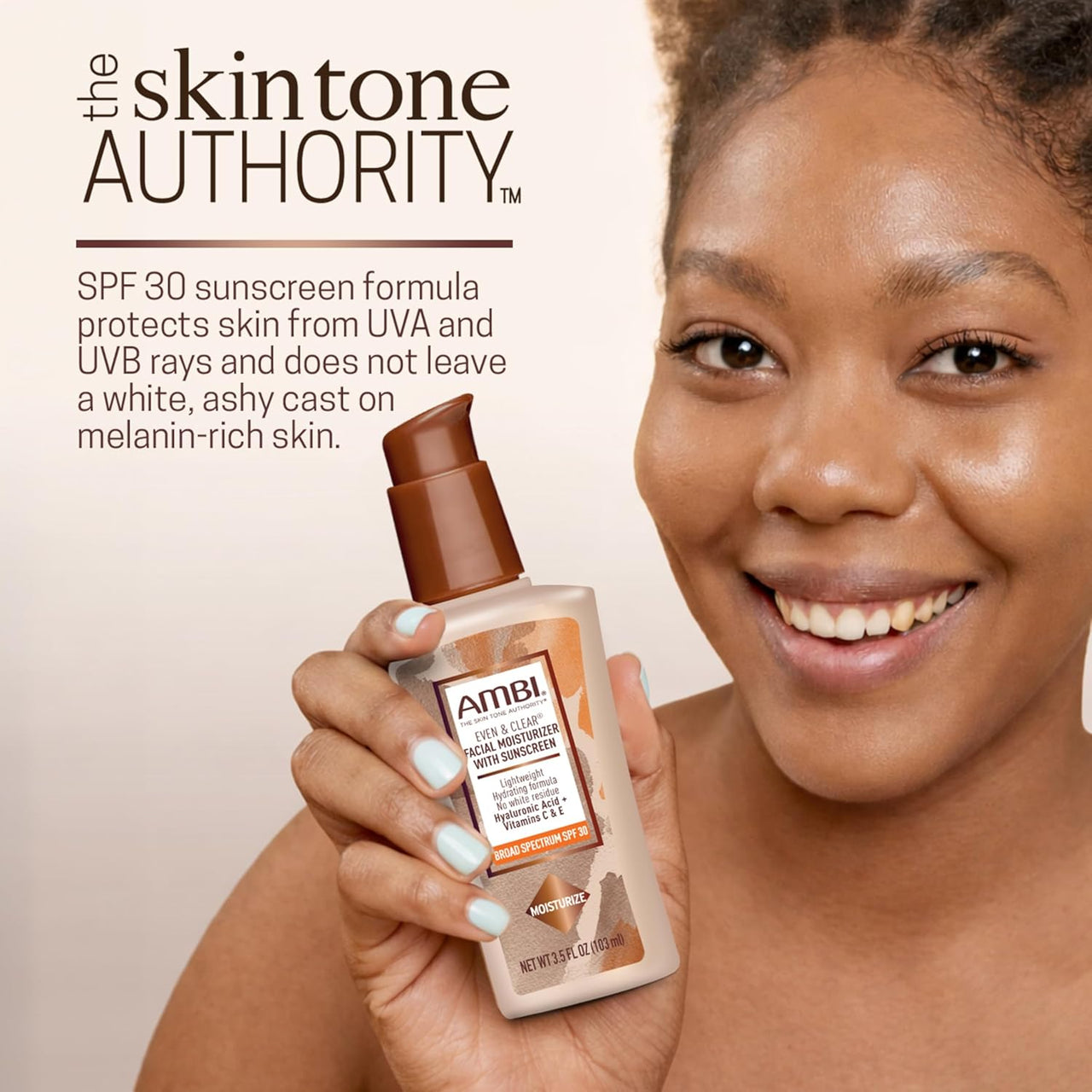 Ambi Even & Clear Facial Moisturizer with Sunscreen Broad Spectrum SPF 30 3.5 Fl. Oz. / 103 mL