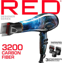 RED by Kiss Designer Series 3200 Blow Dryer – Carbon Fiber Finish