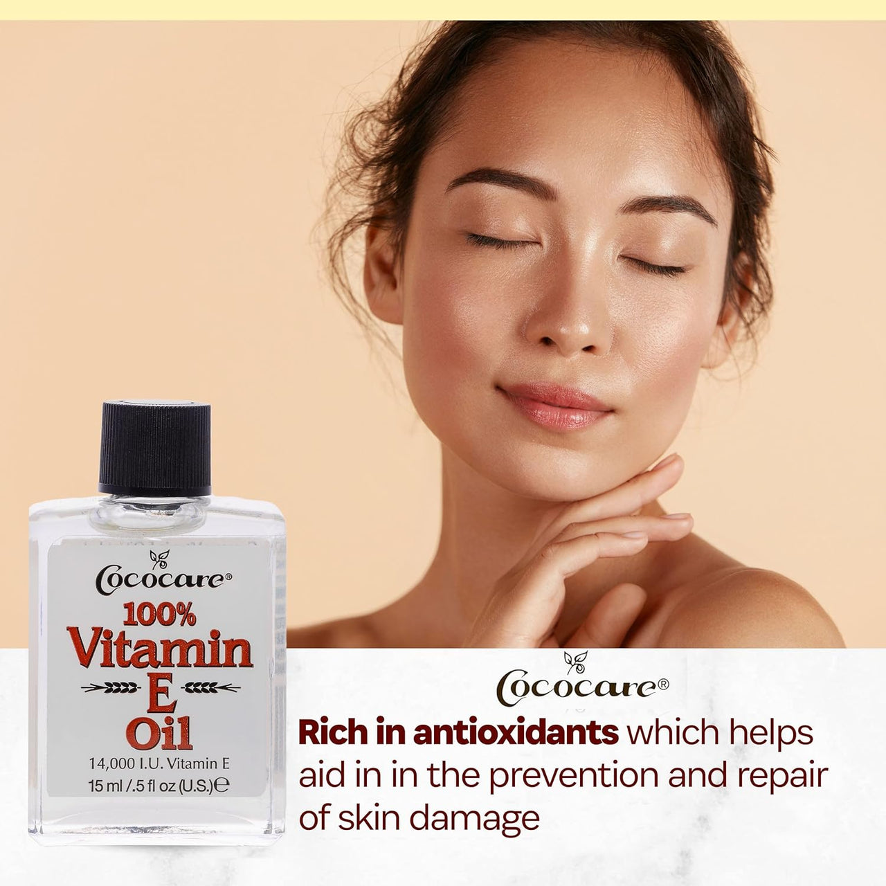 Cococare 100% Vitamin E Oil 14,000 I.U. 15 ml / .5 fl.oz. (U.S.)