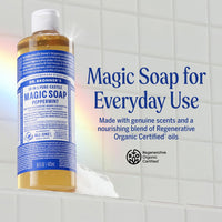 Dr. Bronner's 18-in-1 Pure-Castile Magic Soap Peppermint 16 Fl Oz / 473mL