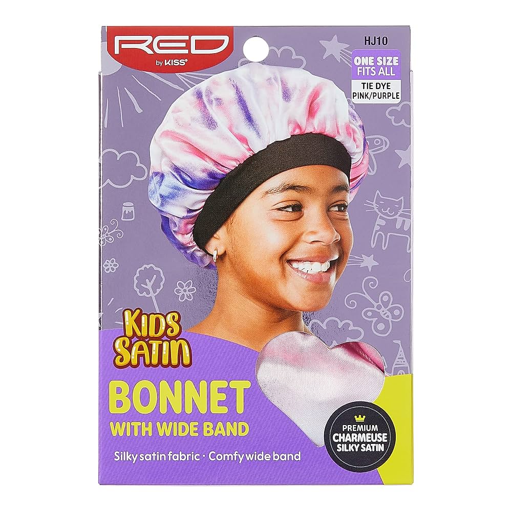 Red by Kiss Kids Satin Bonnet with Wide Band – Assorted (HJ10) - ANNS BEAUTY SUPPLY