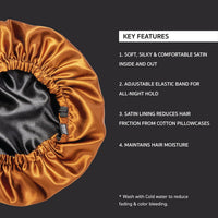 RED by Kiss Adjustable Ultra Silky Satin Bonnet X-Large Brown (HQ220)