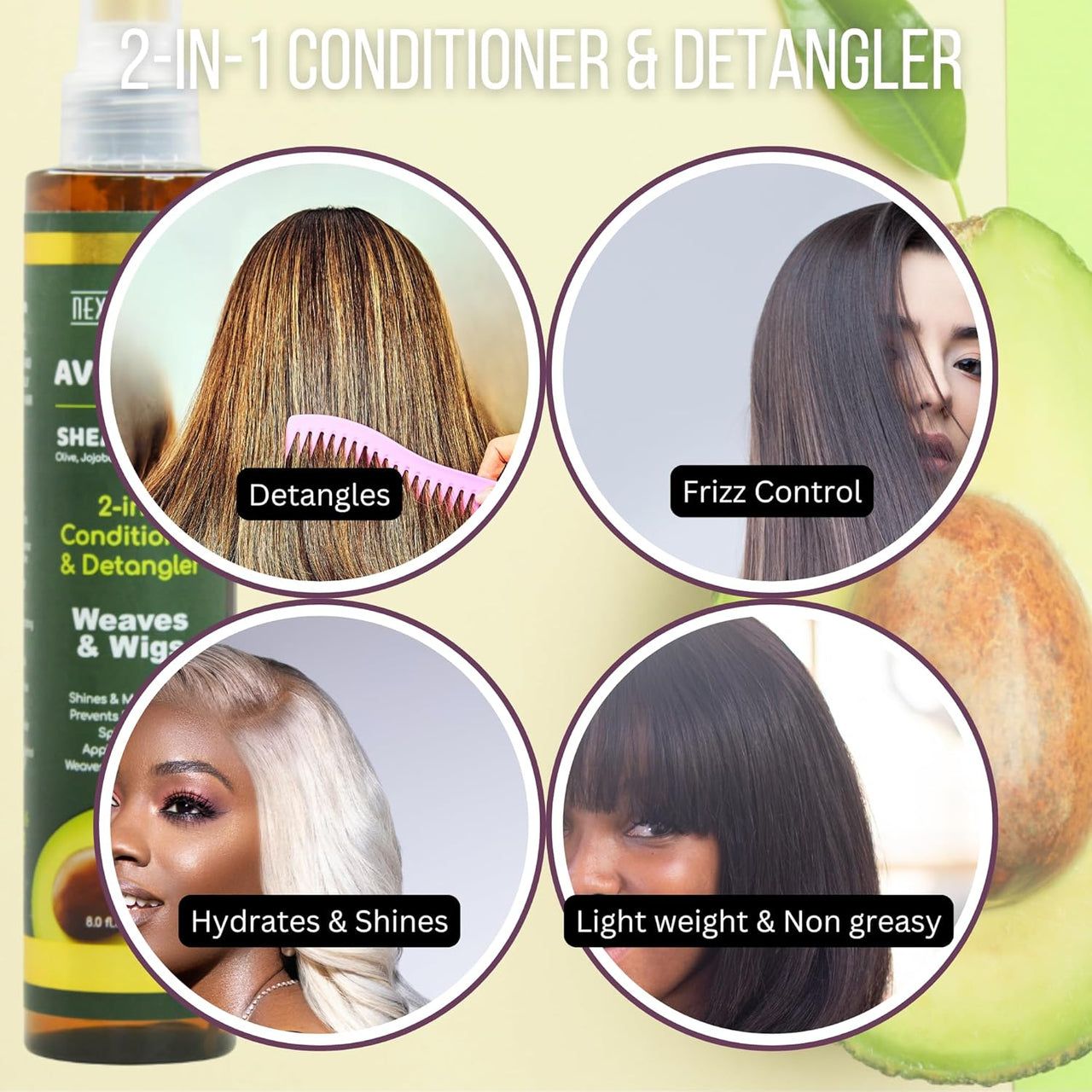 Next Image Avocado & Sheabutter 2-in-1 Conditioner & Detangler 8.0 Fl. Oz. (237mL)