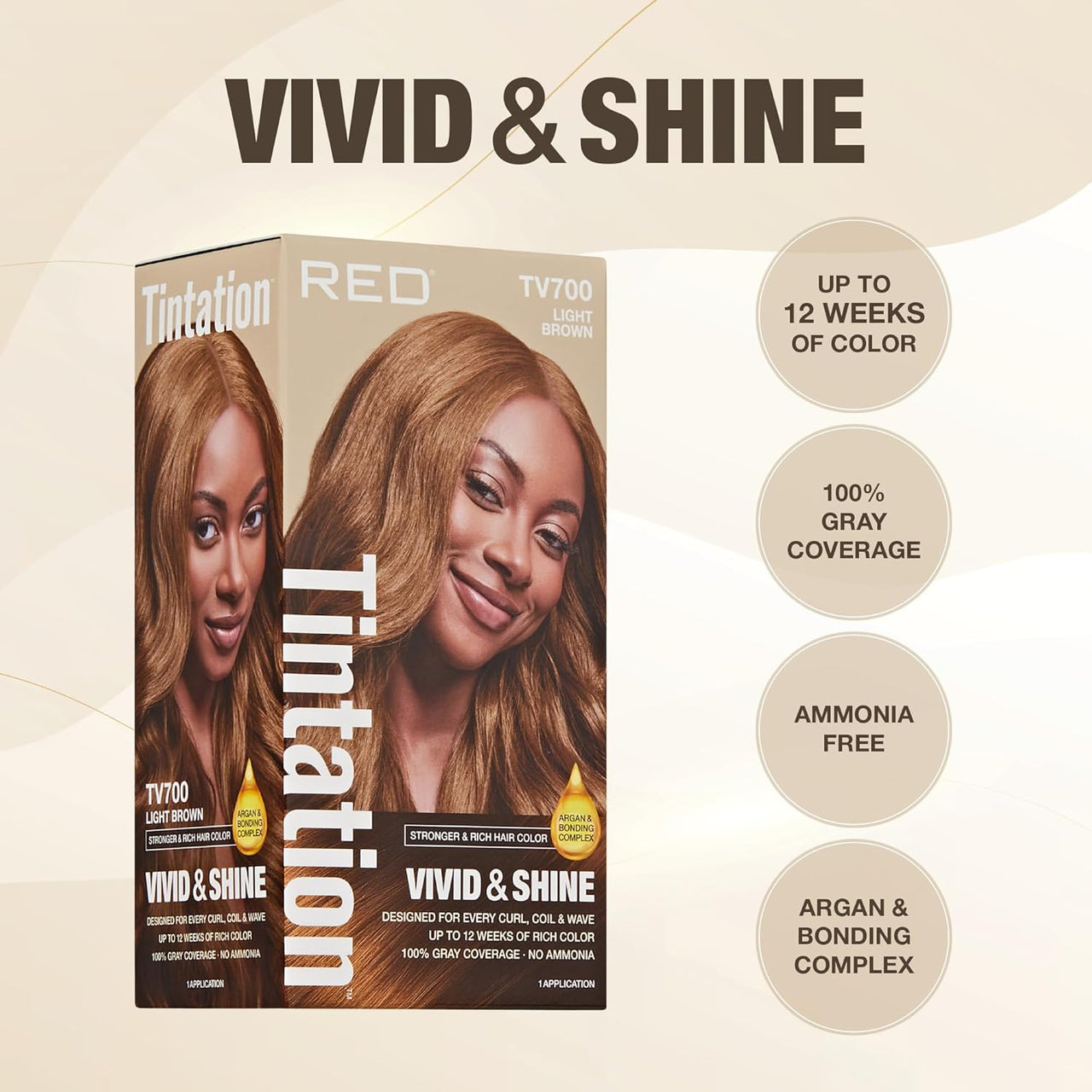 Red Tintation Vivid & Shine Hair Color Light Brown TV700 - ANNS BEAUTY SUPPLY