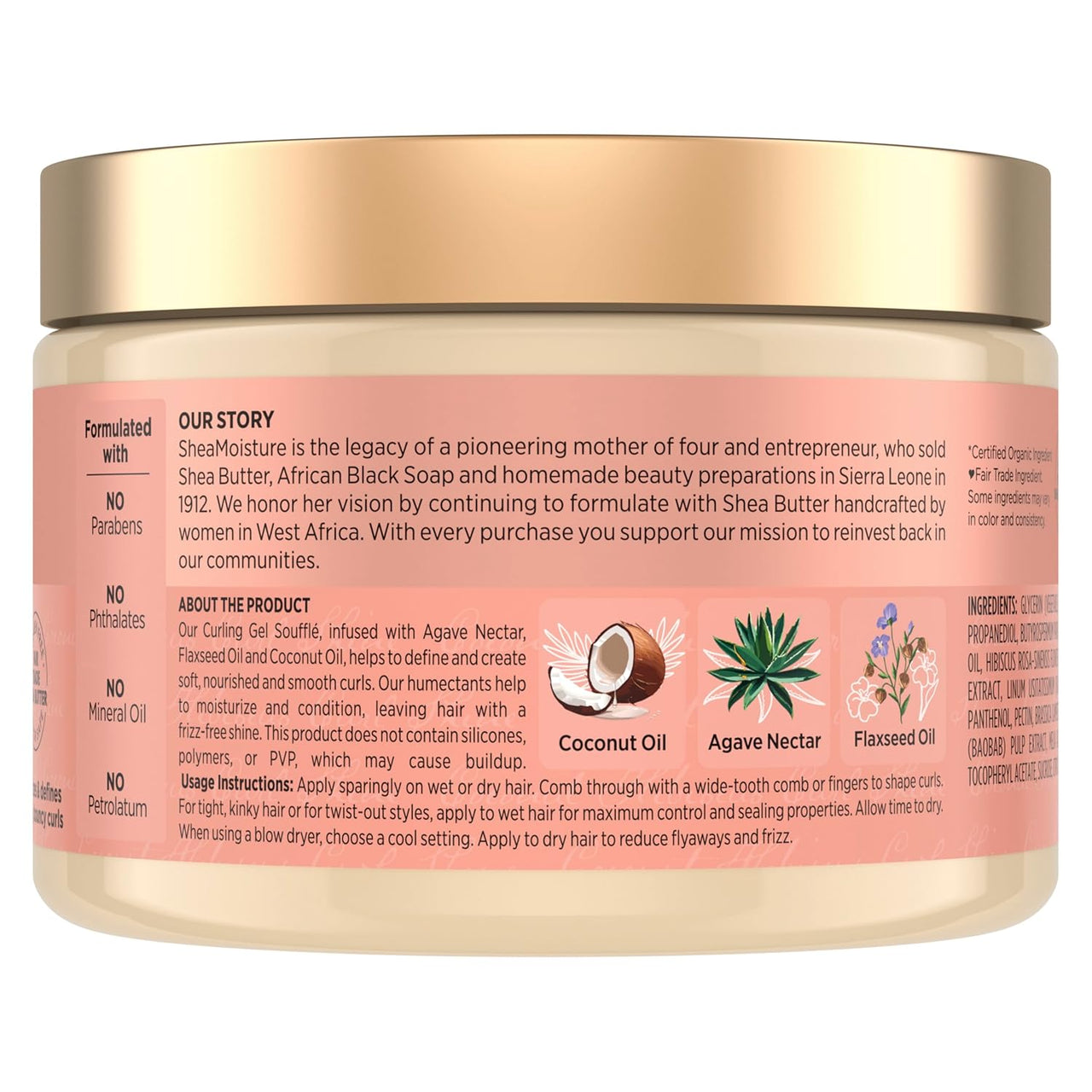SheaMoisture Coconut & Hibiscus Curl & Shine Gel Soufflé 12 oz. / 340 g - ANNS BEAUTY SUPPLY