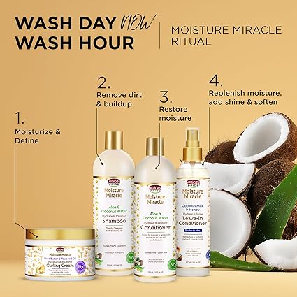 African Pride Moisture Miracle Shea Butter & Flaxseed Oil Moisturize & Define Curling Cream 12 oz. - ANNS BEAUTY SUPPLY