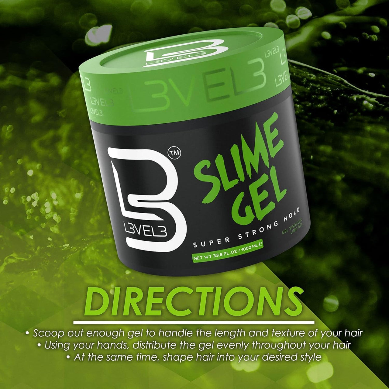 L3VEL3 Slime Gel – Super Strong Hold (500 mL / 16.9 FL.OZ.)