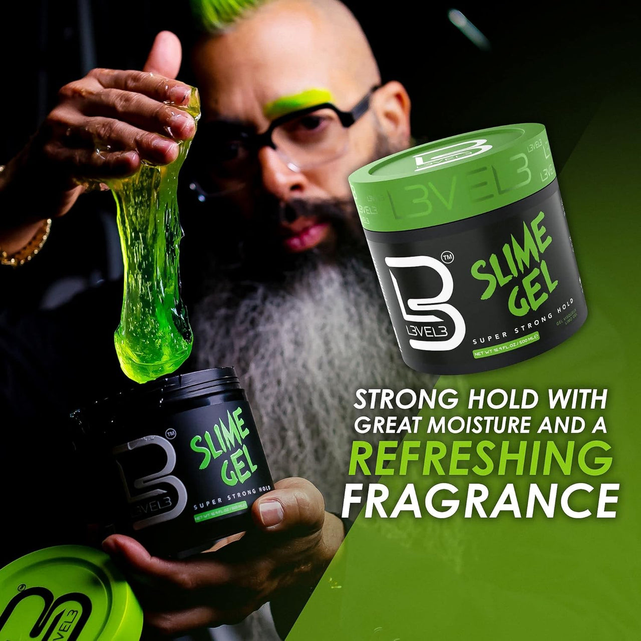 L3VEL3 Slime Gel – Super Strong Hold (500 mL / 16.9 FL.OZ.)