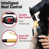 RED by Kiss Ceramic Tourmaline Professional Curling Iron - 3/4