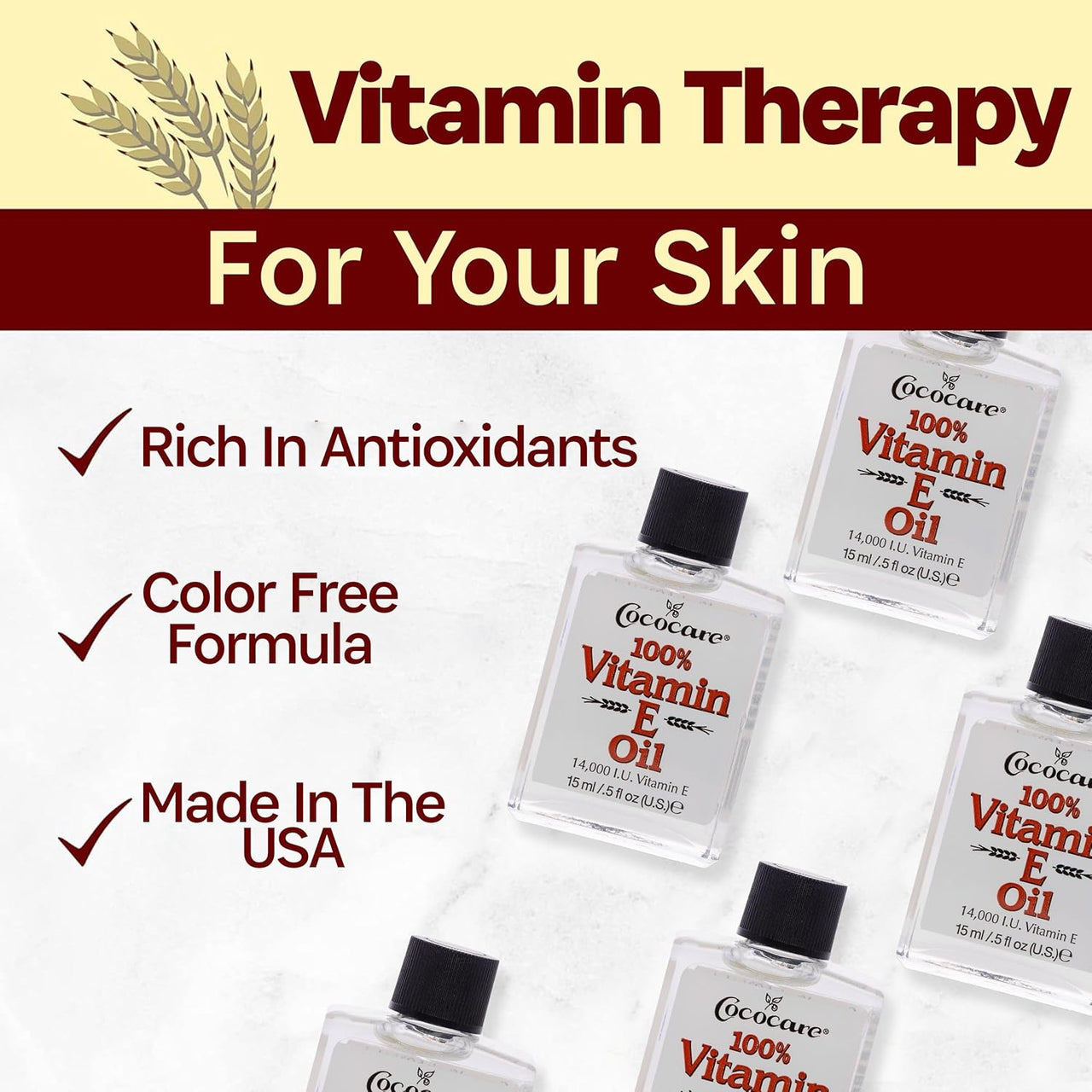 Cococare 100% Vitamin E Oil 14,000 I.U. 15 ml / .5 fl.oz. (U.S.)