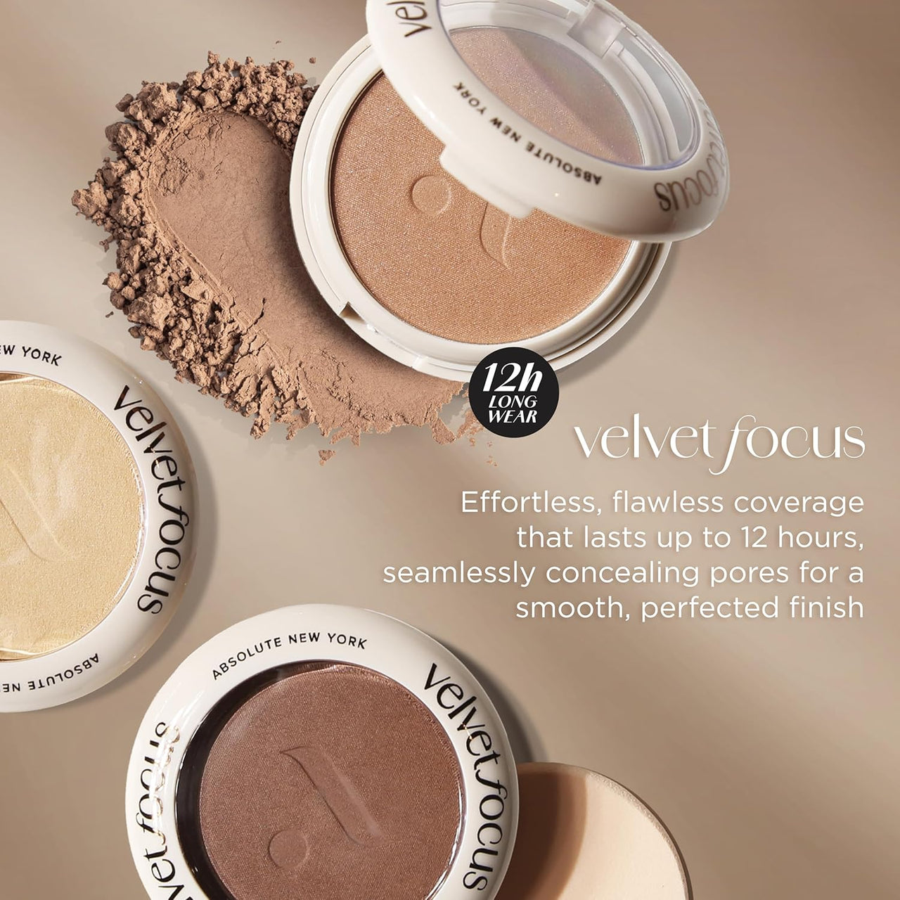 Absolute New York Velvet Focus Powder Foundation – Light Medium Warm