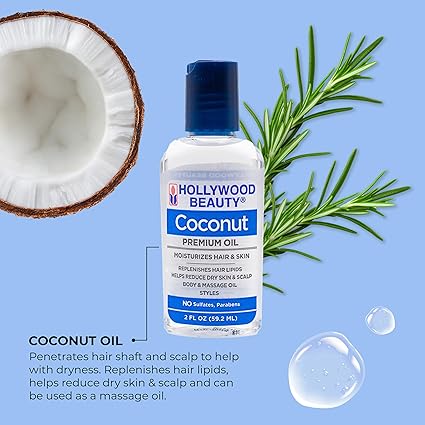Hollywood Beauty Coconut Premium Oil 2 oz - ANNS BEAUTY SUPPLY