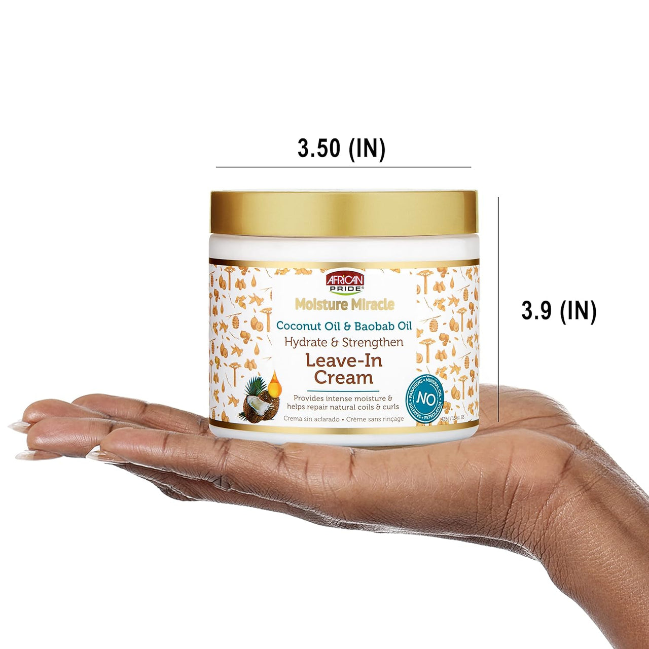 African Pride Moisture Miracle Leave-In Cream with Coconut & Baobab Oil – 15 OZ