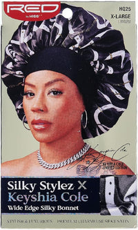 Red by Kiss Silky Stylez X Keyshia Cole Wide Edge Silky Bonnet X Large HQ25 - ANNS BEAUTY SUPPLY