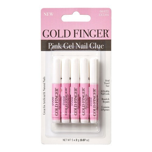 Gold Finger Pink Gel Nail Glue (5 x 2 g / 0.07 oz)