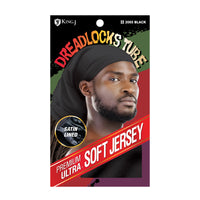 King J Dreadlocks Tube Premium Ultra Soft Jersey Satin Lined 2065 Black - ANNS BEAUTY SUPPLY