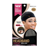 Qfitt Premium Headband Crochet Wig Cap 5311 Black - ANNS BEAUTY SUPPLY