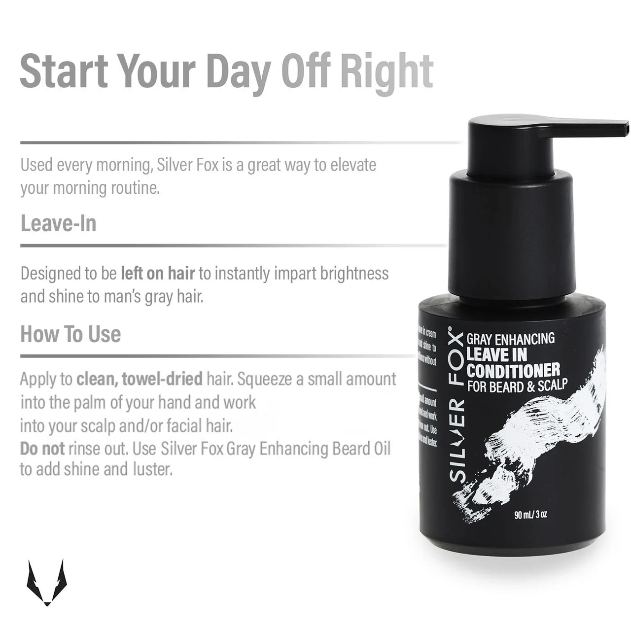 Silver Fox Gray Enhancing Leave-In Conditioner for Beard & Scalp (90 mL / 3 oz)