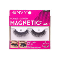 KISS i-ENVY Double Strength Magnetic Lash KPML03 3D 02 | 5-Magnet Reusable False Eyelashes