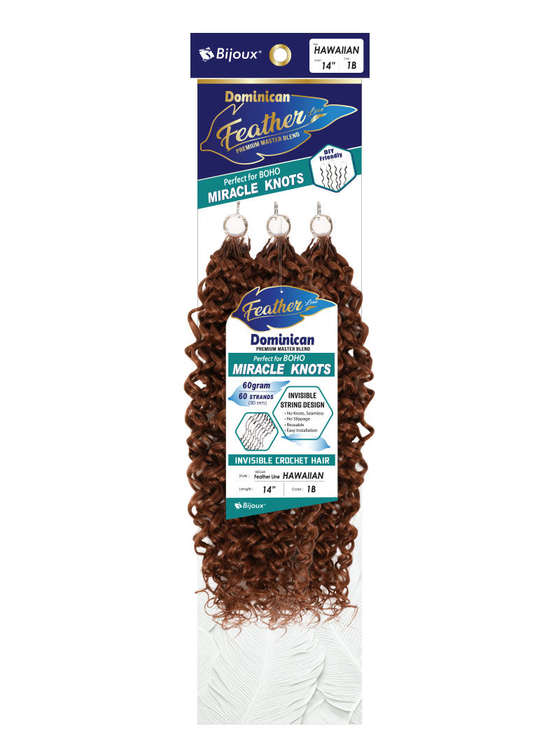 Bijoux Dominican Feather Line Hawaiian 14" Miracle Knots - ANNS BEAUTY SUPPLY
