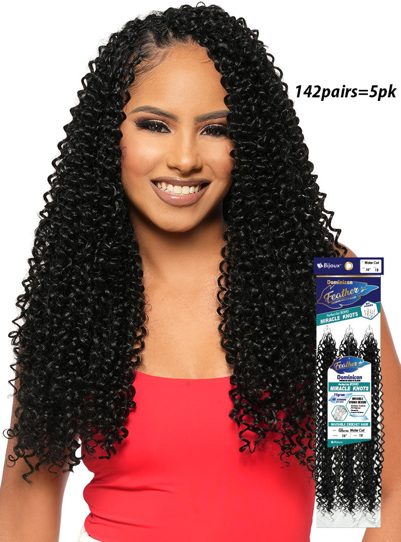 Bijoux Dominican Feather Lite Miracle Knots Invisible Crochet Hair Water Curl 18 - ANNS BEAUTY SUPPLY