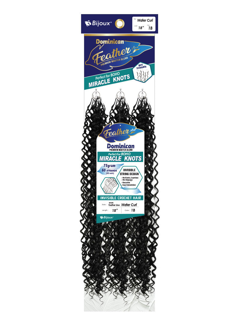 Bijoux Dominican Feather Lite Miracle Knots Invisible Crochet Hair Water Curl 18 - ANNS BEAUTY SUPPLY