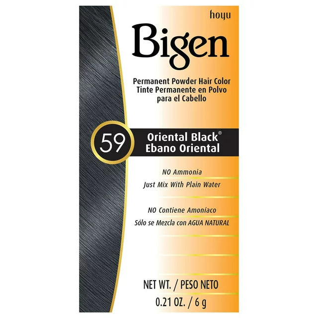 Bigen Permanent Powder Hair Color Kit 59 Oriental Black