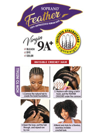Soprano Feather 100% Unprocessed Virgin Human Hair Invisible Crochet – Jerry Curl 18