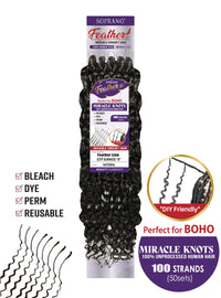 Soprano Feather 100% Unprocessed Virgin Human Hair Invisible Crochet – Soft Burmese 18