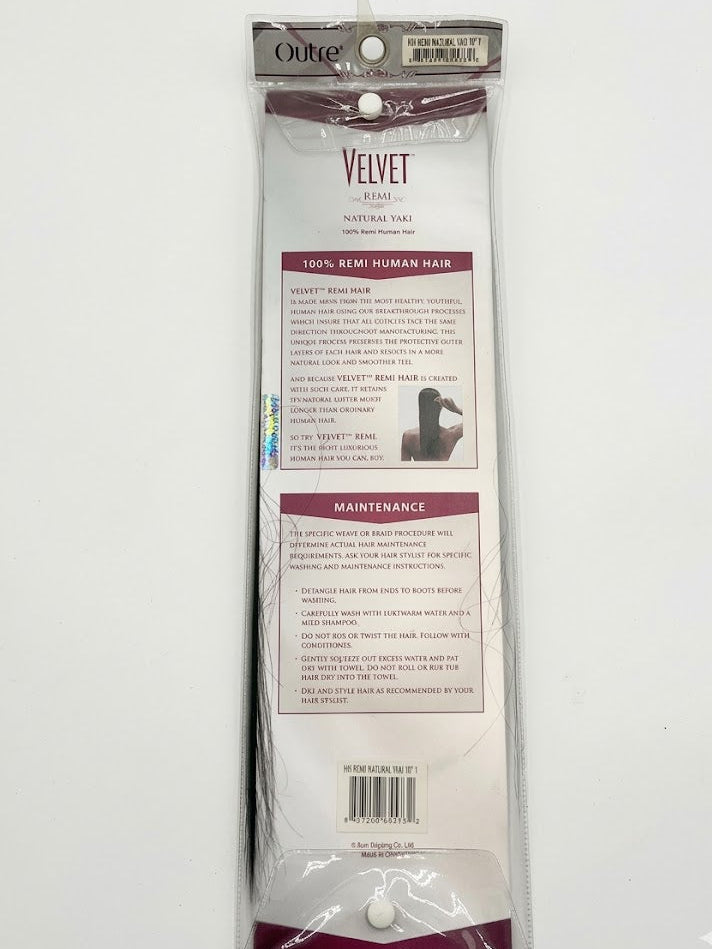 Outre Velvet Remi 100% Human Hair – Natural Yaki 10s-14" - ANNS BEAUTY SUPPLY