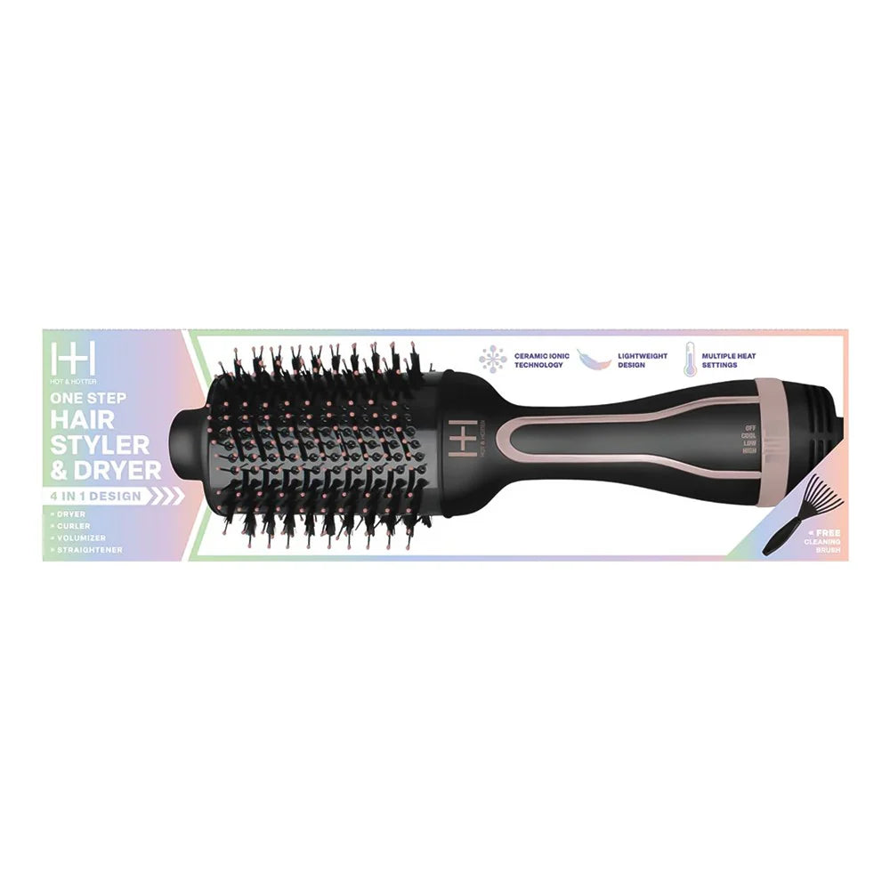 Hot & Hotter One Step Hair Styler & Dryer – 4 in 1 Volumizing Brush