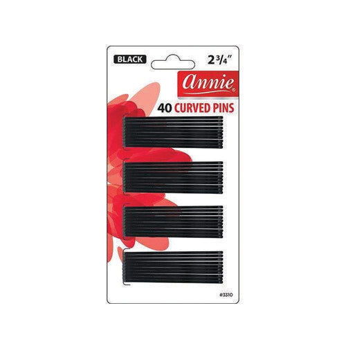 Annie Curved Bobby Pins 2¾" Black 40-Pack #3310