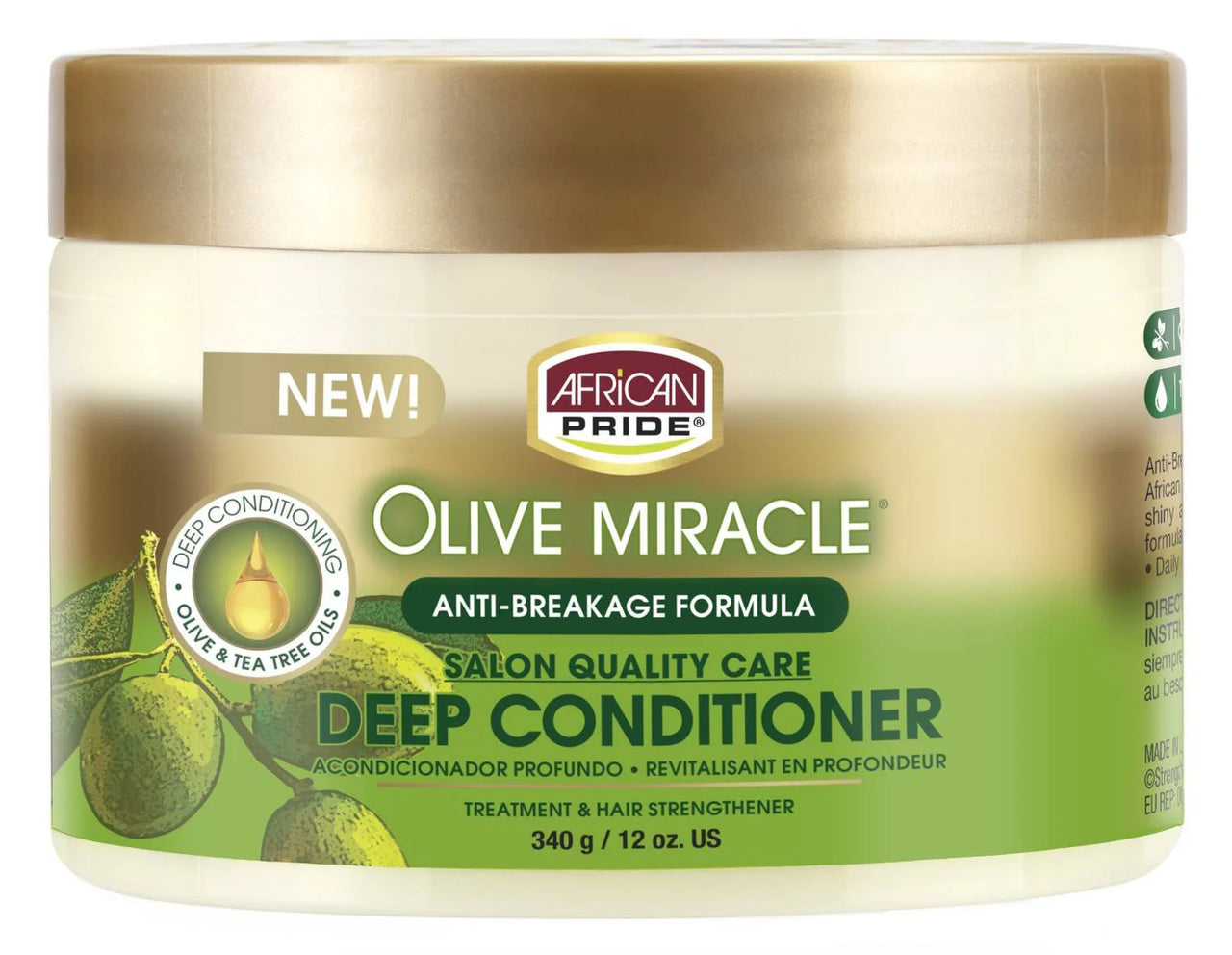 African Pride Olive Miracle Anti-Breakage Formula Deep Conditioner 12 oz. - ANNS BEAUTY SUPPLY