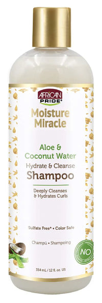 African Pride Moisture Miracle Aloe & Coconut Water Hydrate & Cleanse Shampoo – 12oz - ANNS BEAUTY SUPPLY