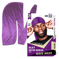 Mr Durag Wave Maxx Silky Satin Durag Purple 42 Inch Tail 360 Wave One Size 4319 - ANNS BEAUTY SUPPLY