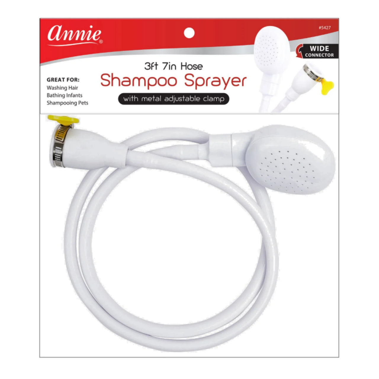 Annie Shampoo Sprayer with 3 ft 7 in Hose & Adjustable Clamp 5427