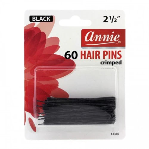 Annie Crimped Hair Pins – Black 2 ½" (#3316)