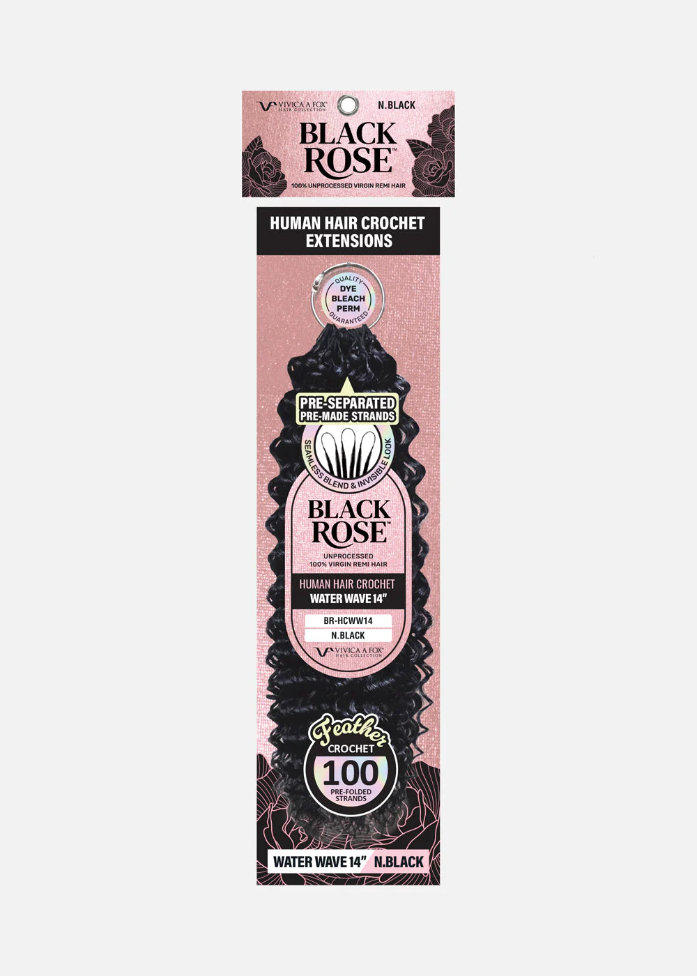 Vivica A. Fox Black Rose Feather Crochet 100% Unprocessed Virgin Remi Human Hair – Water Wave 14" - ANNS BEAUTY SUPPLY
