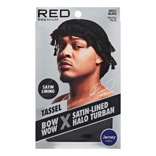 RED Premium Bow Wow Satin Lined Halo Turban Black HD311 BLACK - ANNS BEAUTY SUPPLY