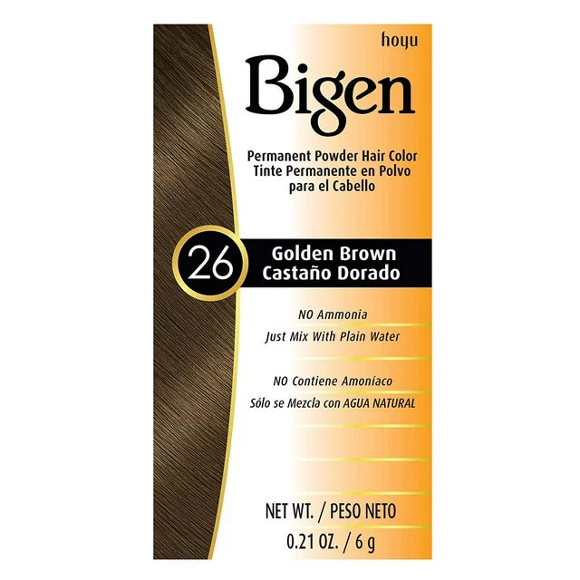 Bigen Permanent Powder Hair Color Kit 26 Golden Brown